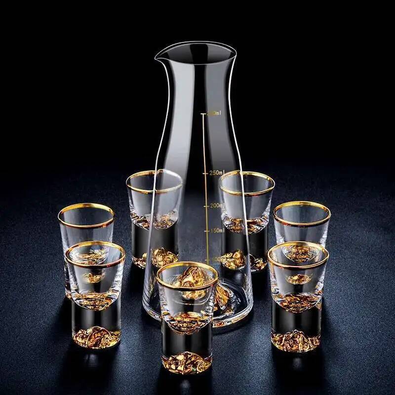 Wine & Beer Guayaquil - Crystal Golden Mountain Liquor Shot Glass