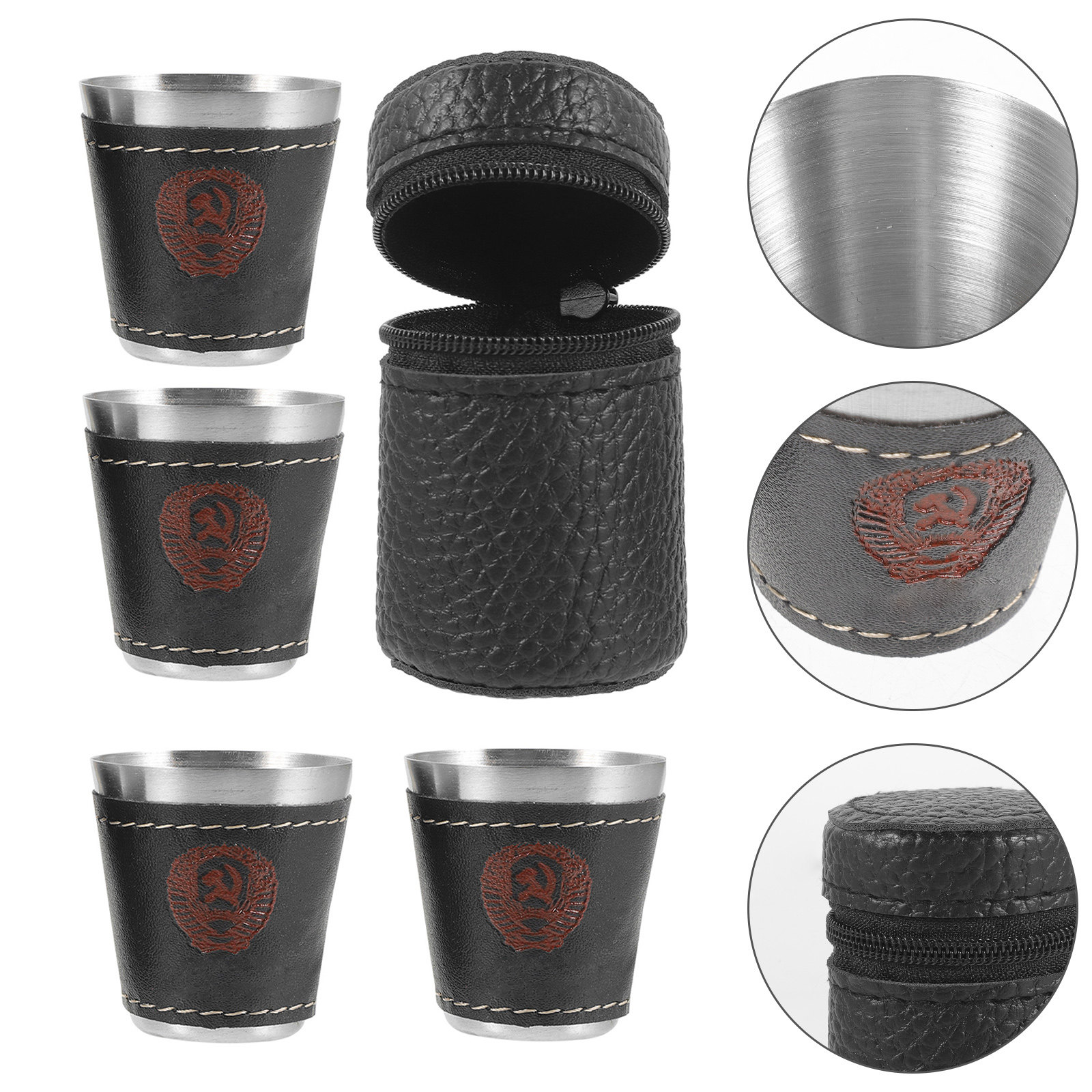 Wine Beer & More - 1Set Stainless Steel Wine Cup Set