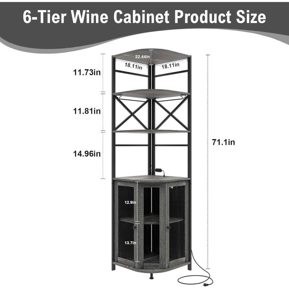 6-Tier Wine Bar Cabinet with L - Wine & Beer Guayaquil บทวิจารณ์และราคา