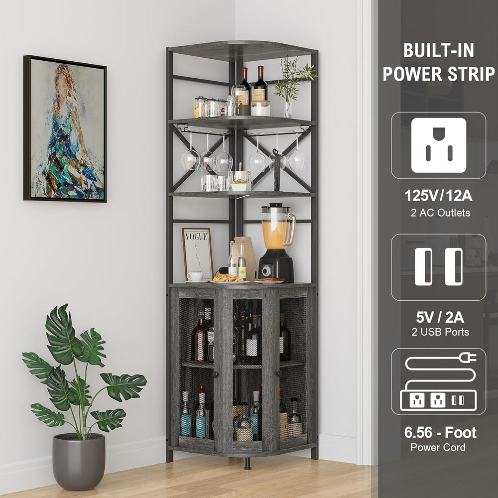 6-Tier Wine Bar Cabinet with L - Wine & Beer Guayaquil บทวิจารณ์และราคา