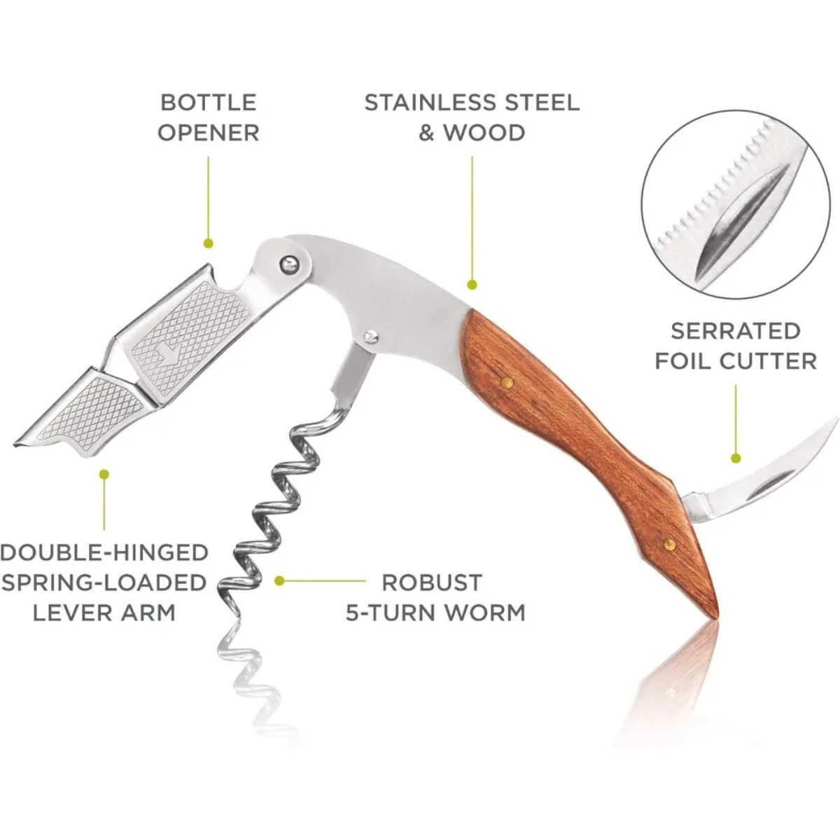 Durable Stainless Steel & Wood - Cork Screw Lever บทวิจารณ์และราคา