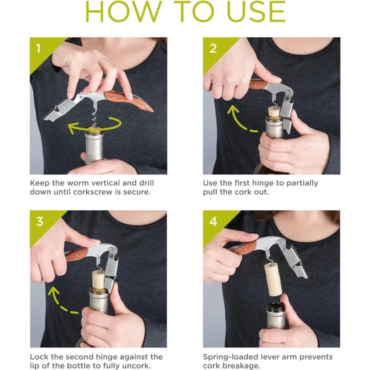 Durable Stainless Steel & Wood - Cork Screw Lever บทวิจารณ์และราคา