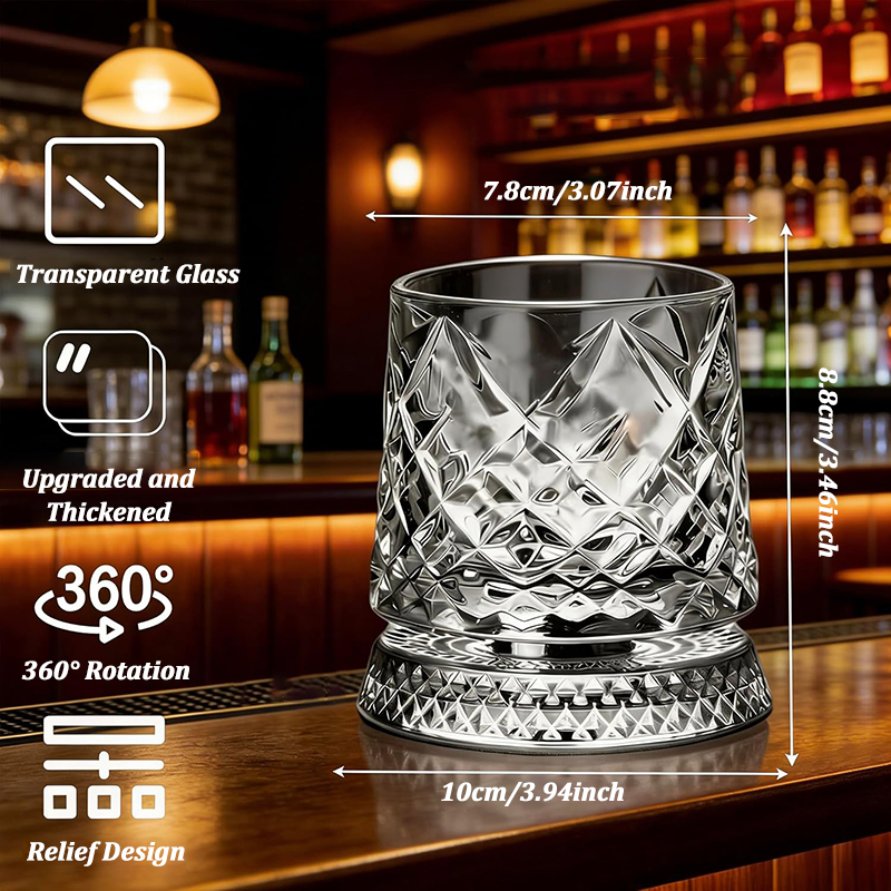 280ml Rotate Whiskey Glasses w - Wine Beer And บทวิจารณ์และราคา