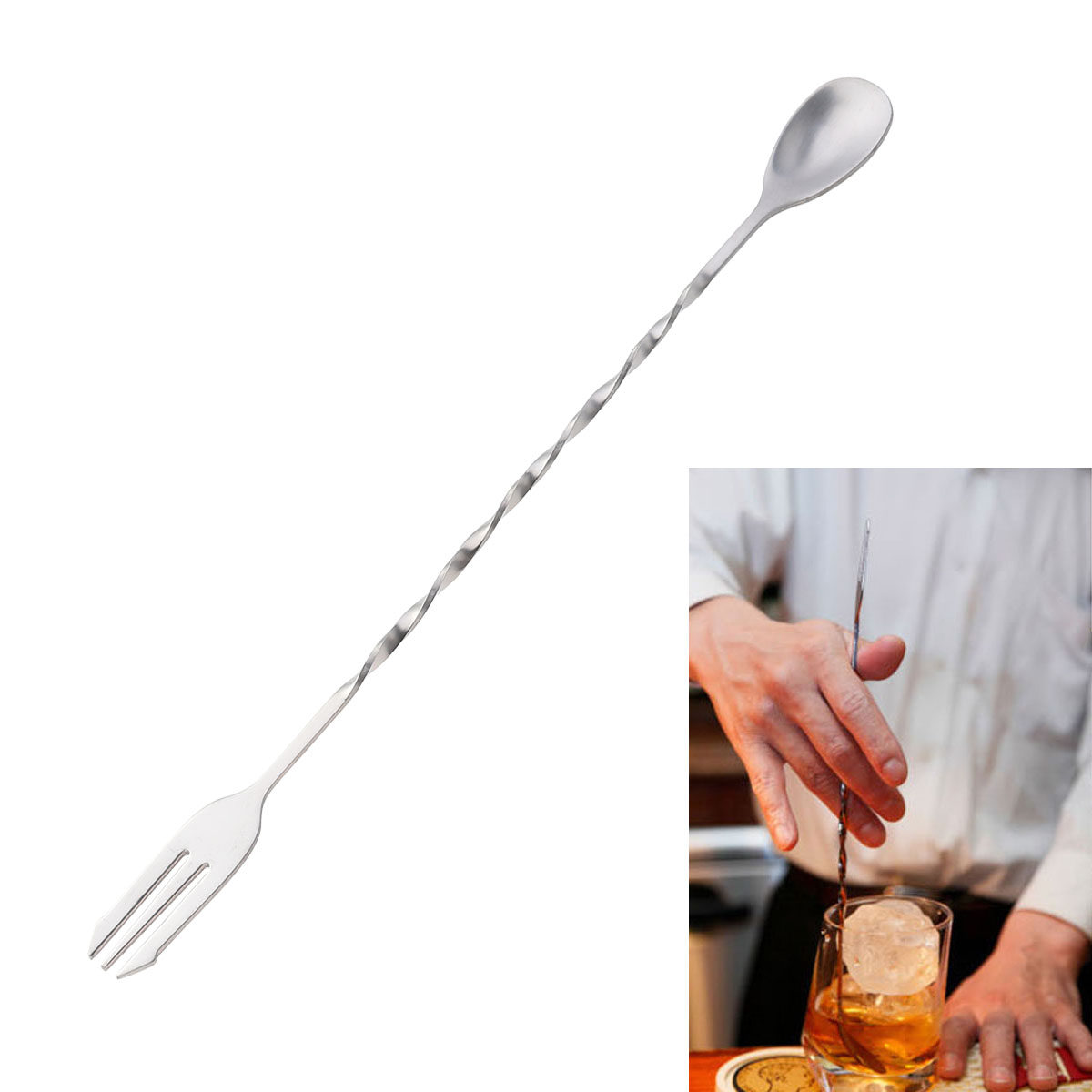 Professional 304 Stainless Ste - Bar Spoon Twisted บทวิจารณ์และราคา