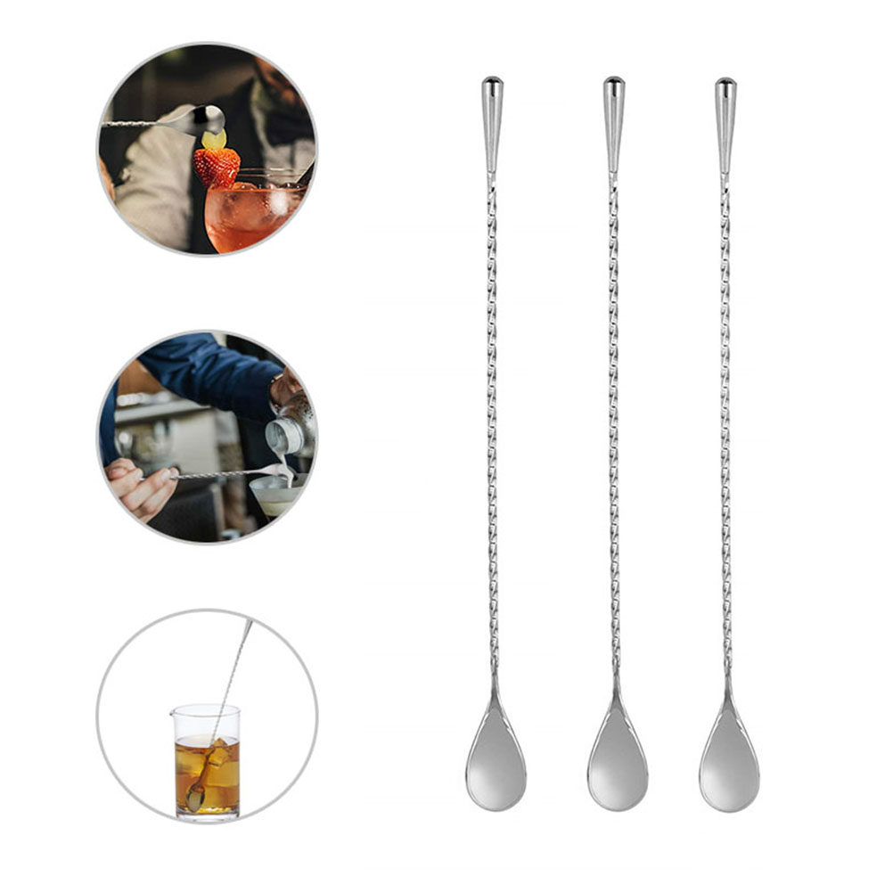 2Pcs Long Stainless Steel Cock - Bar Spoon Twisted บทวิจารณ์และราคา