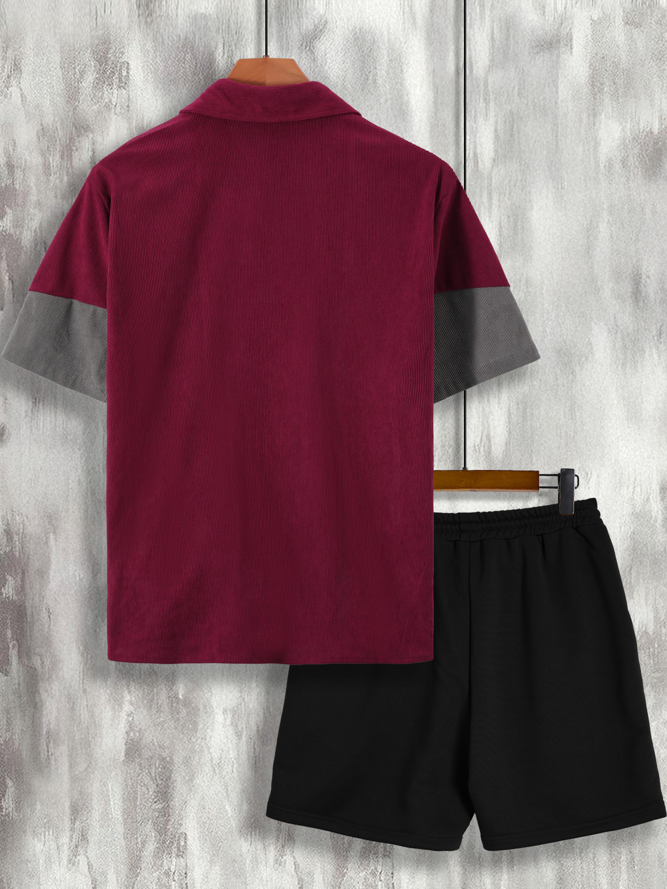 Men's Wine Red & Gray Color Bl - Wine & Beer Guayaquil บทวิจารณ์และราคา
