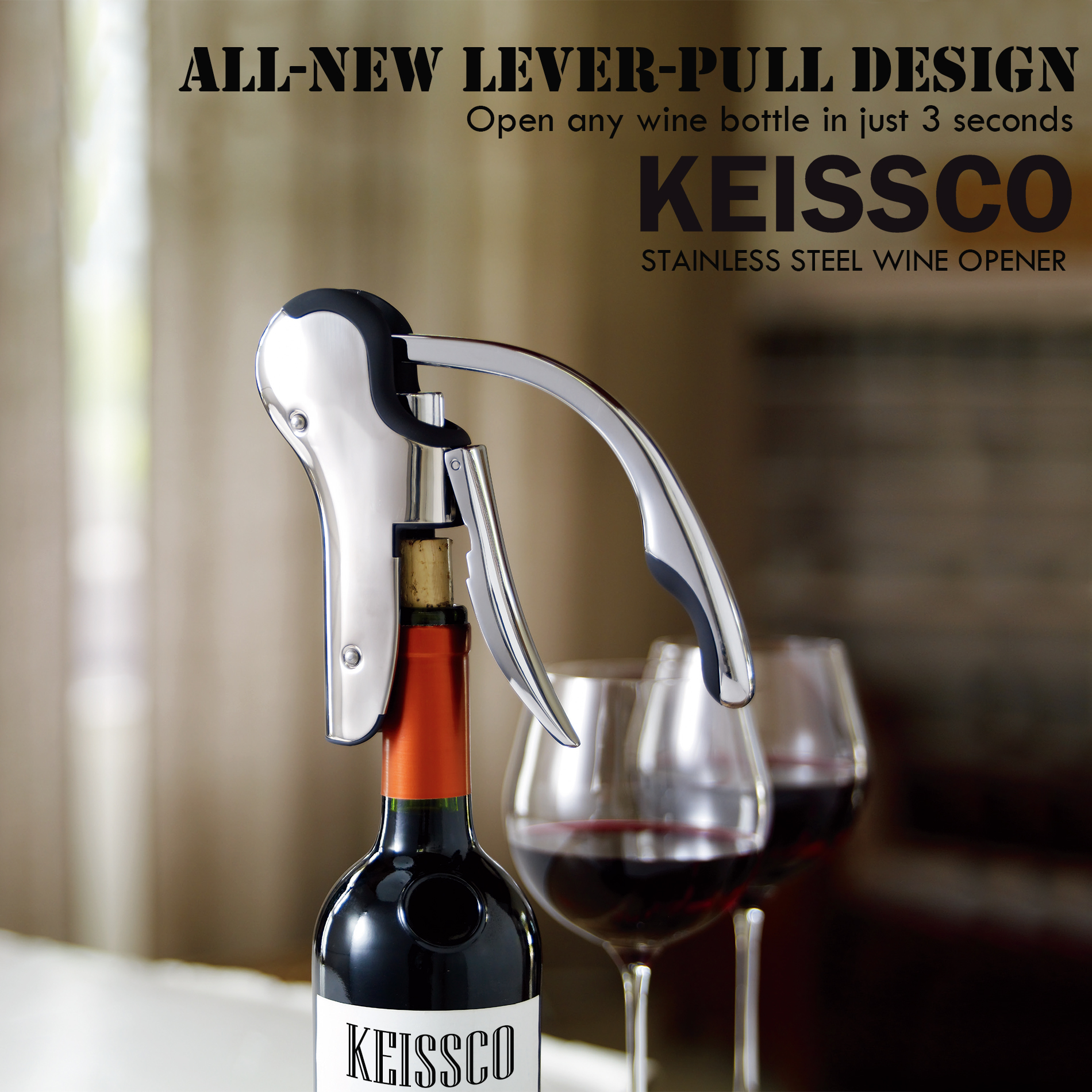 Keissco Compact Wine opener St - Cork Screw Lever บทวิจารณ์และราคา