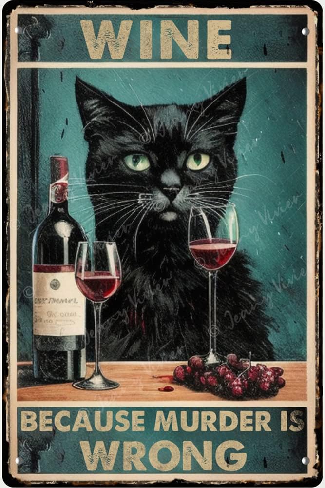 Metal Vintage Tin Signs Black  - Wine Beer Bar บทวิจารณ์และราคา
