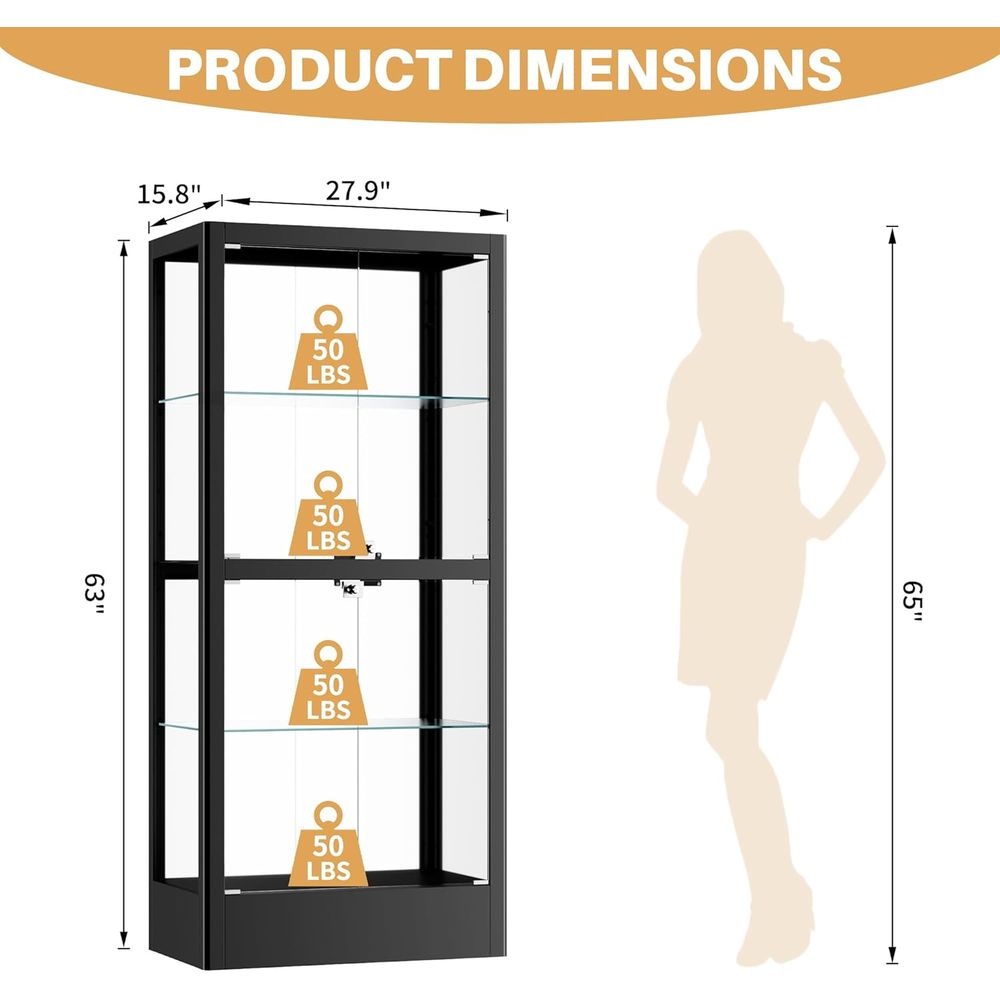 4-Sided Lockable Glass Display - Wine & Beer Guayaquil บทวิจารณ์และราคา