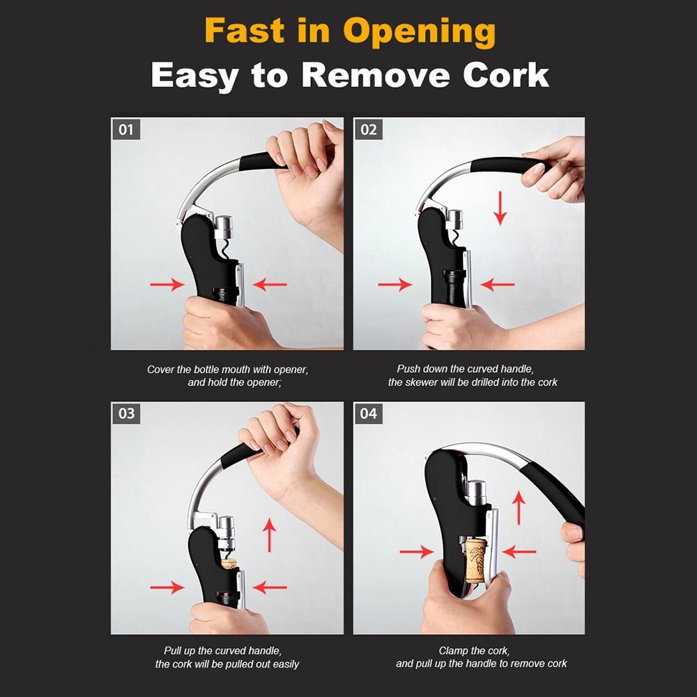 Bottle Opener Zinc Alloy Red W - Cork Screw Lever บทวิจารณ์และราคา