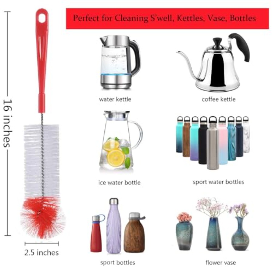 5Pack Red Bottle Brush Cleaner - Wine Beer & More บทวิจารณ์และราคา