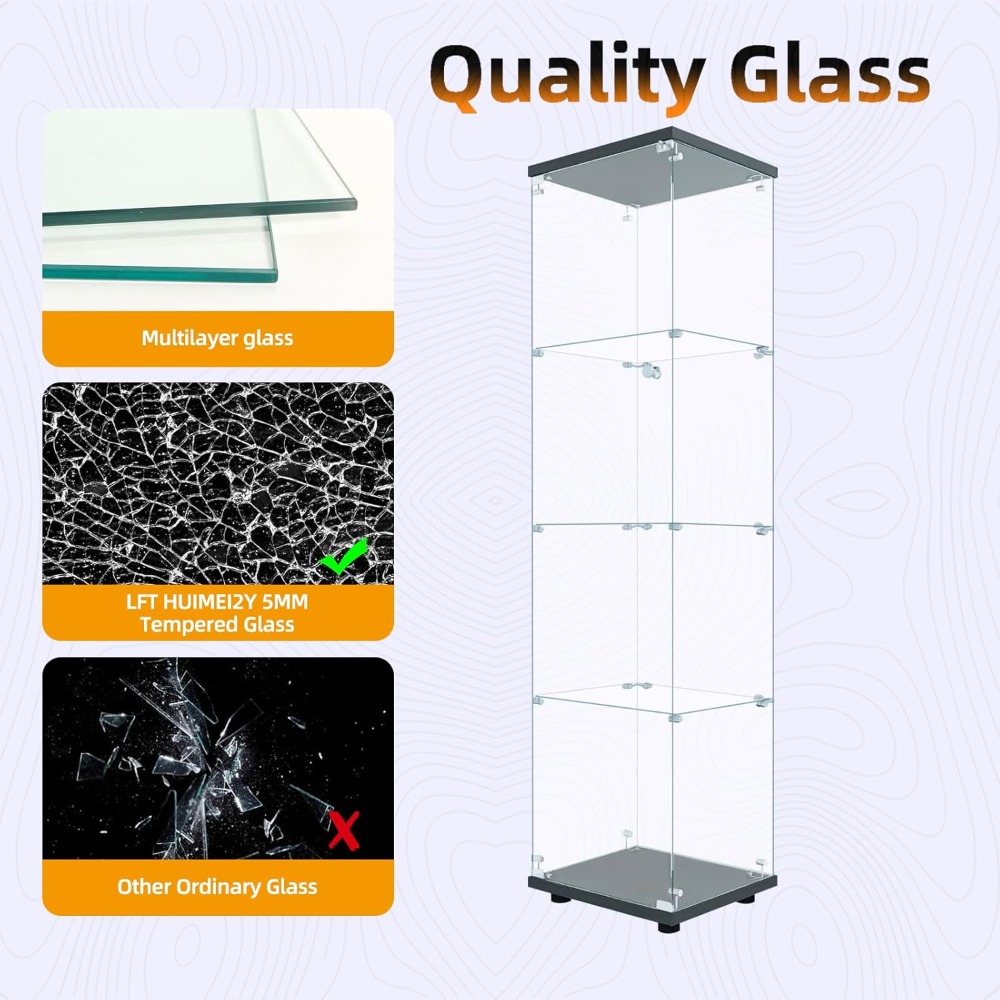 4-Tier Glass Display Cabinet w - Wine & Beer Guayaquil บทวิจารณ์และราคา