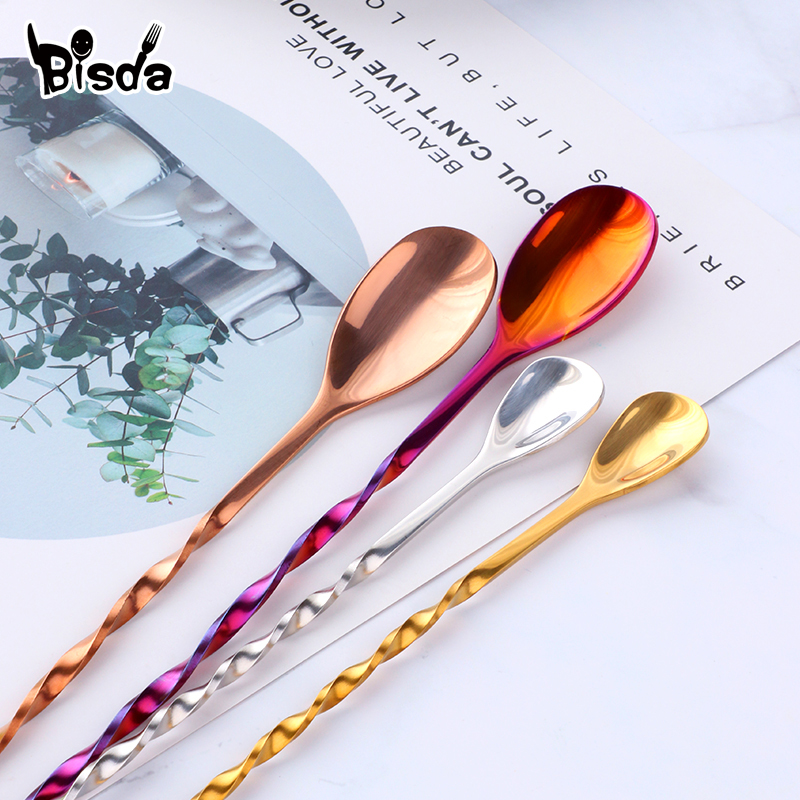 Cocktail Bar Spoons with Fork, - Bar Spoon Twisted บทวิจารณ์และราคา
