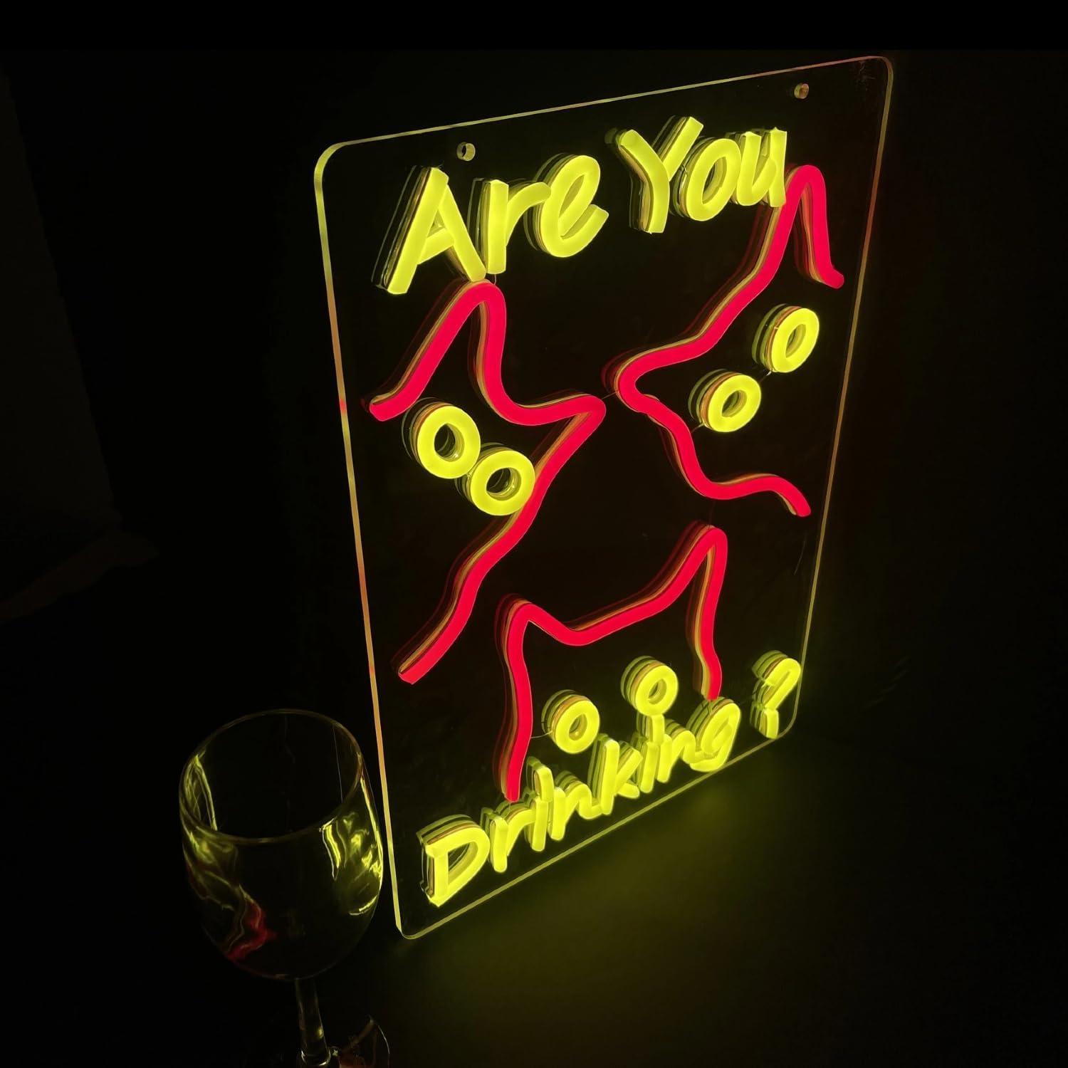 Are You Dringking Neon Sign Ca - Wine Beer And บทวิจารณ์และราคา