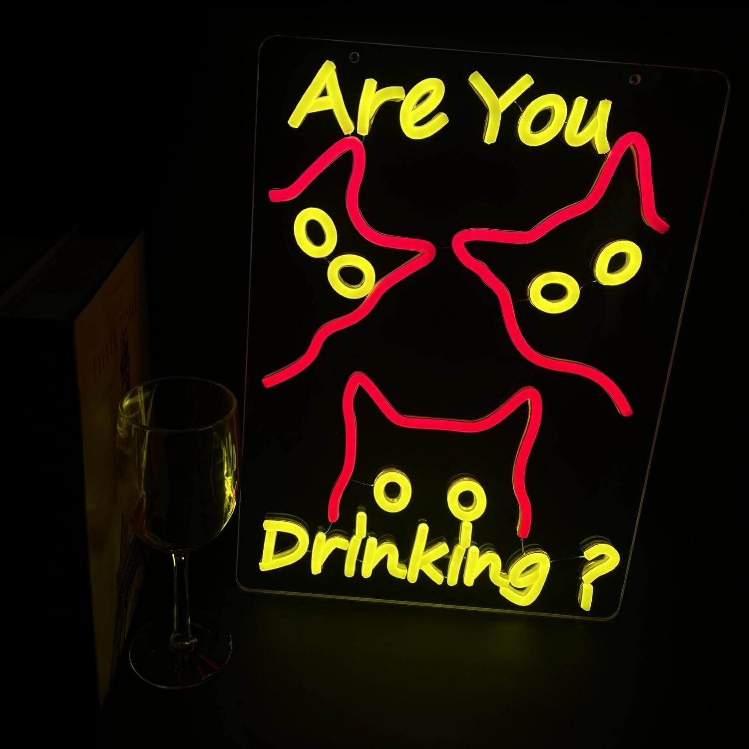 Are You Dringking Neon Sign Ca - Wine Beer And บทวิจารณ์และราคา