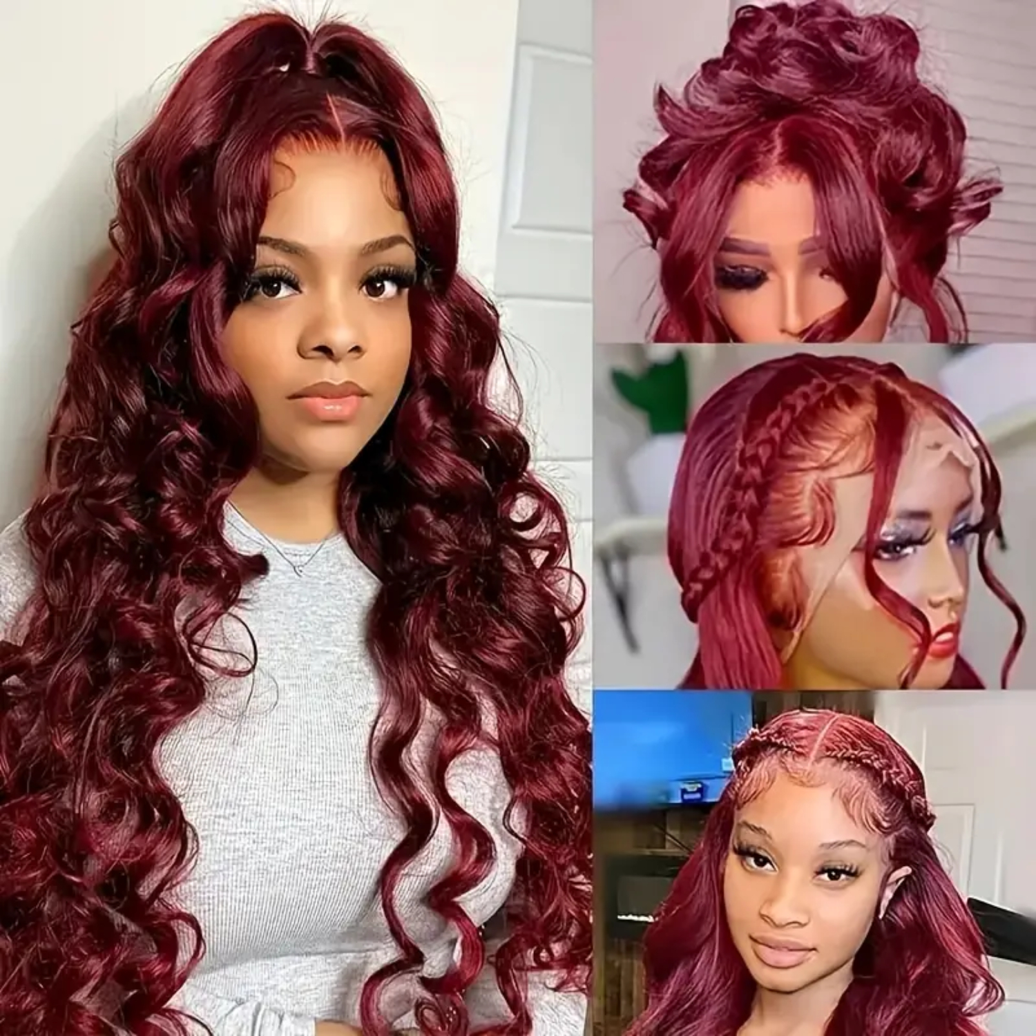 99j Burgundy Lace Front Wig Hu - Wine & Beer Guayaquil บทวิจารณ์และราคา