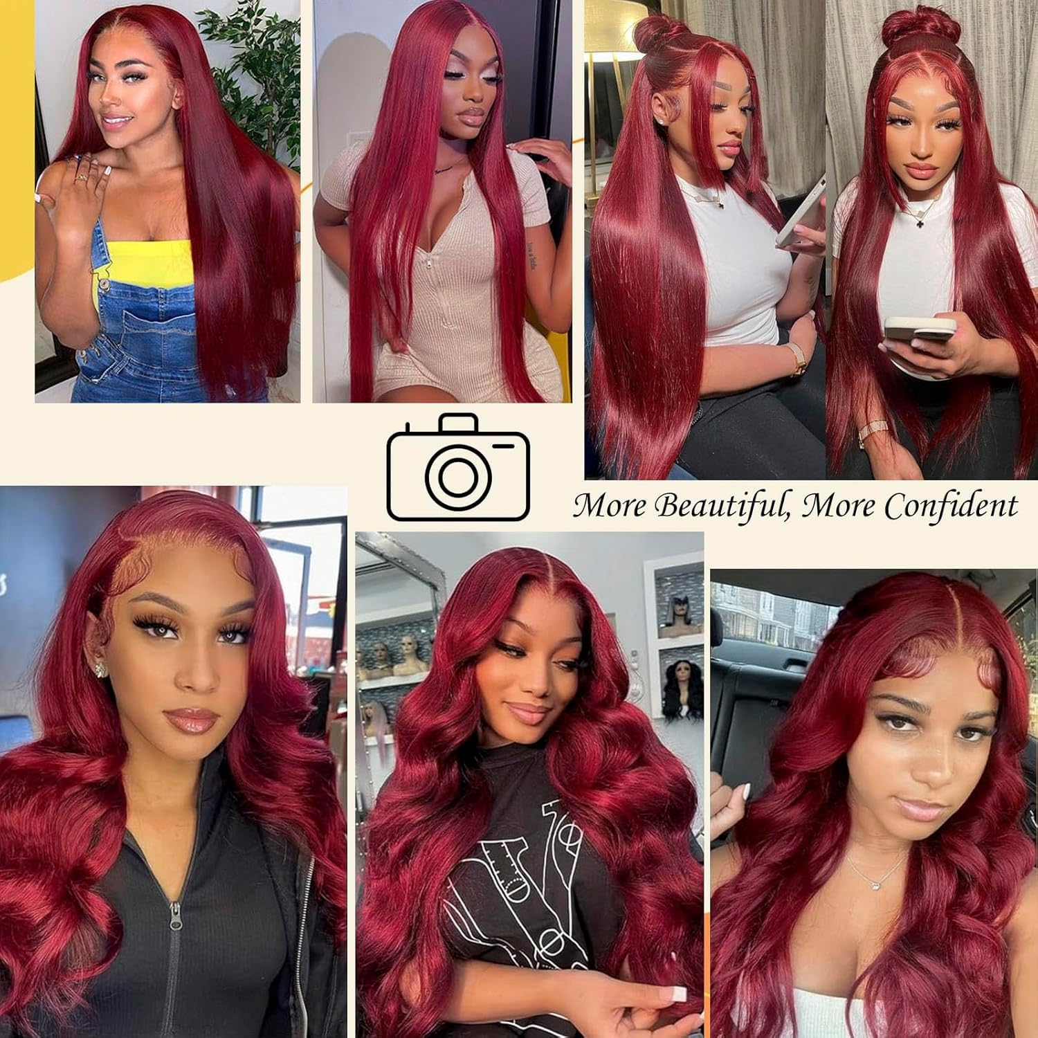 99j Burgundy Lace Front Wig Hu - Wine & Beer Guayaquil บทวิจารณ์และราคา